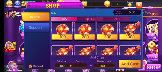 Deposit in teen patti club